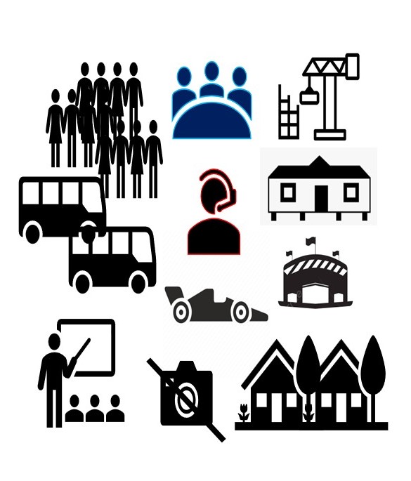 Mass Gatherings, Events, exhibitions, concerts, racing, Formula 1, communities, schools, places of worship, construction, cities, remote areas, townships, pipelines
